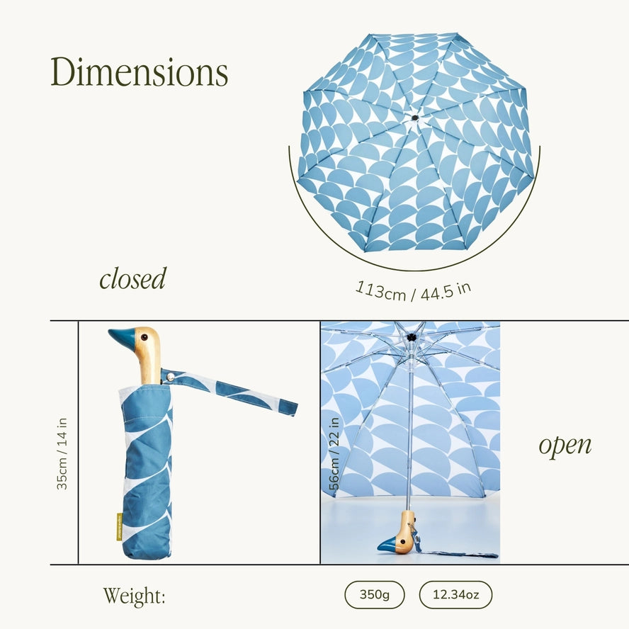 Compact Moon Pattern Umbrella in Denim Blue, from Original Duckhead