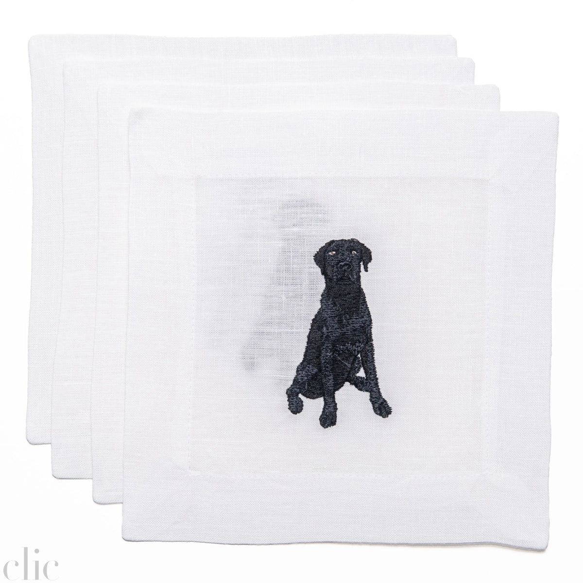 Black Lab Cocktail Napkins, from Lettermade