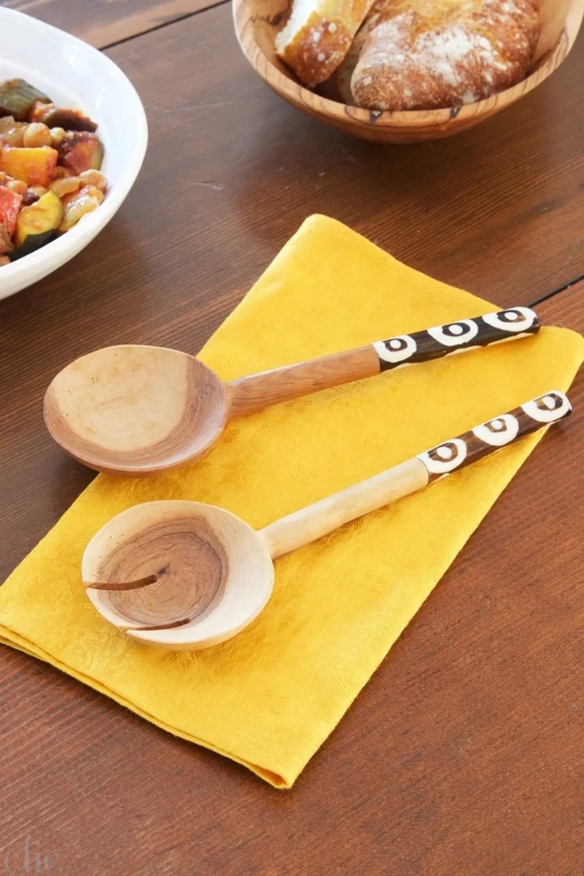 Kenyan Petite Olivewoood Salad Set, from Swahili Aferican Modern