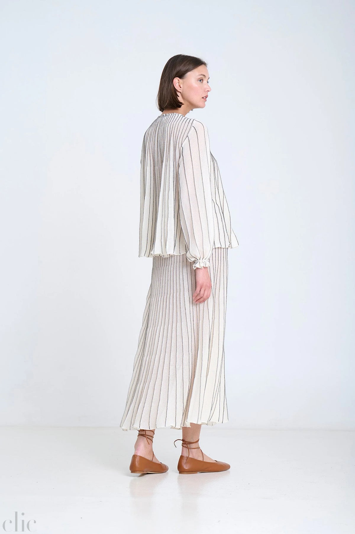 Radial Midi Skirt in Ecru, from Sita Murt