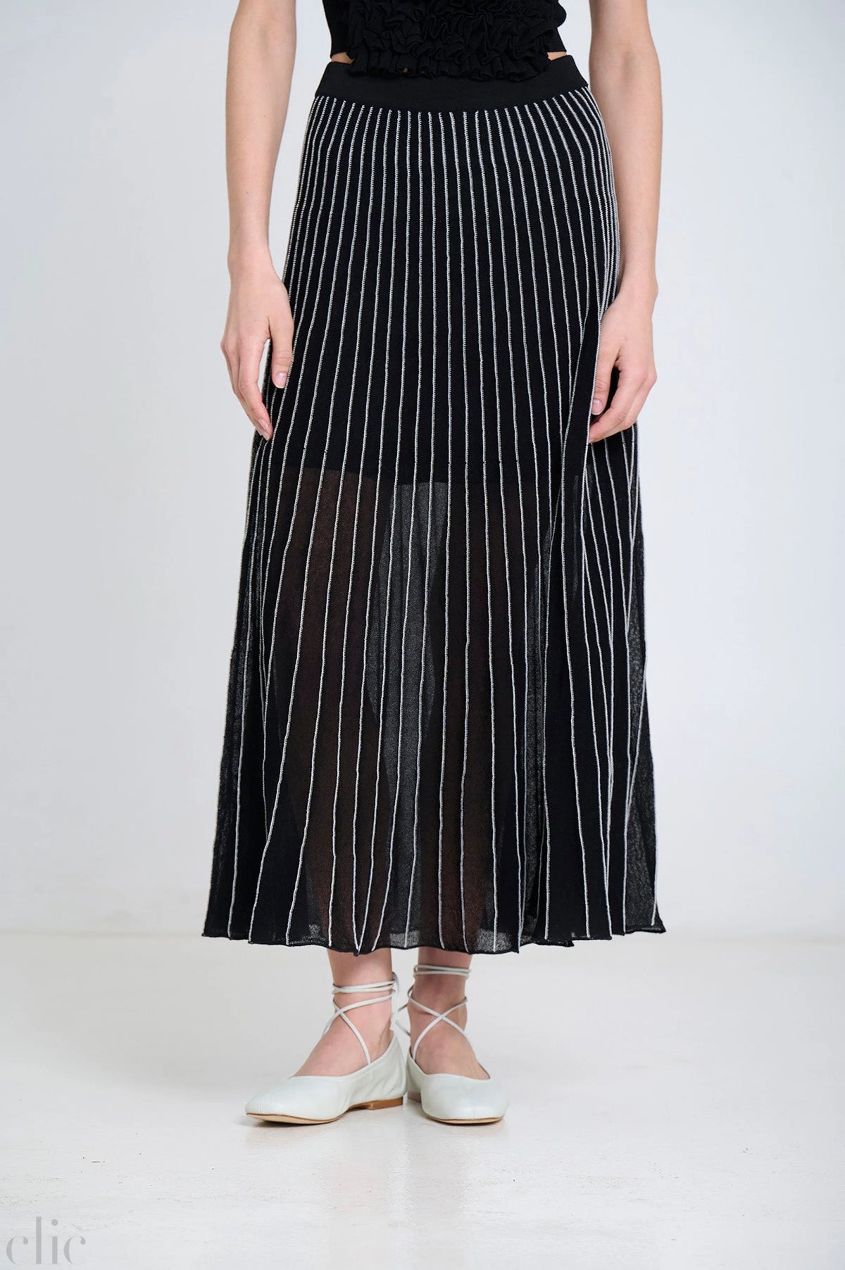 Radial Midi Skirt in Black, from Sita Murt