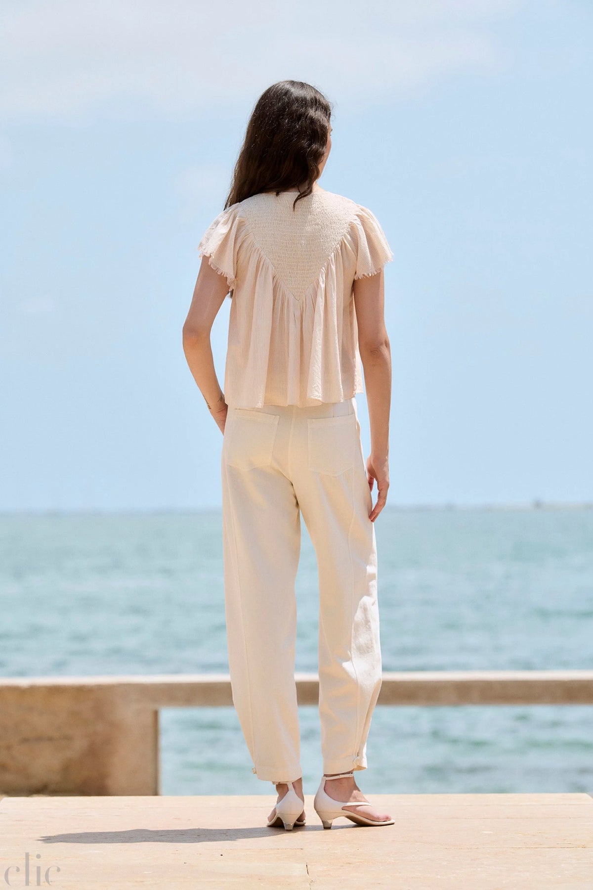 Smocked Stripe Blouse, from Sita Murt