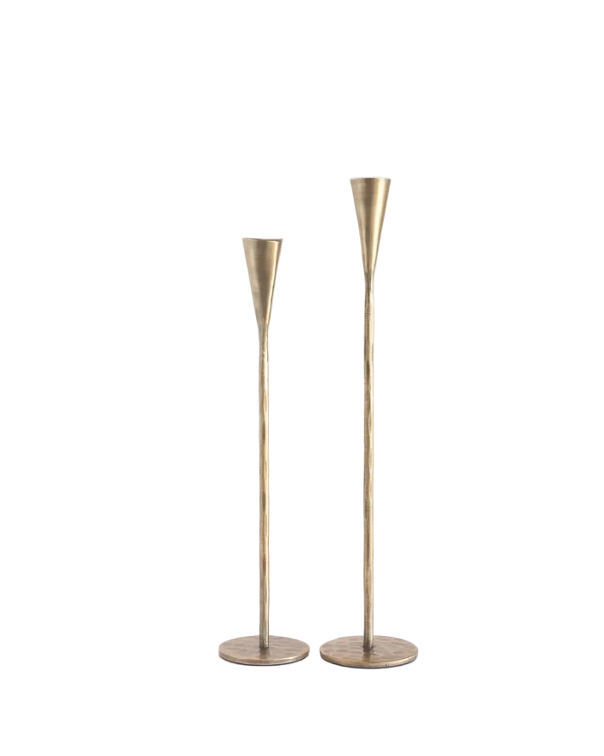 Phoenix Hand Forged Iron Candle Holders in Brass
