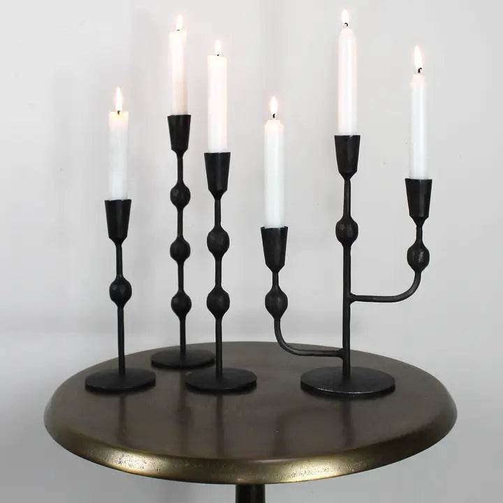 Large Adonis Taper Iron Candle Holder, from HomArt