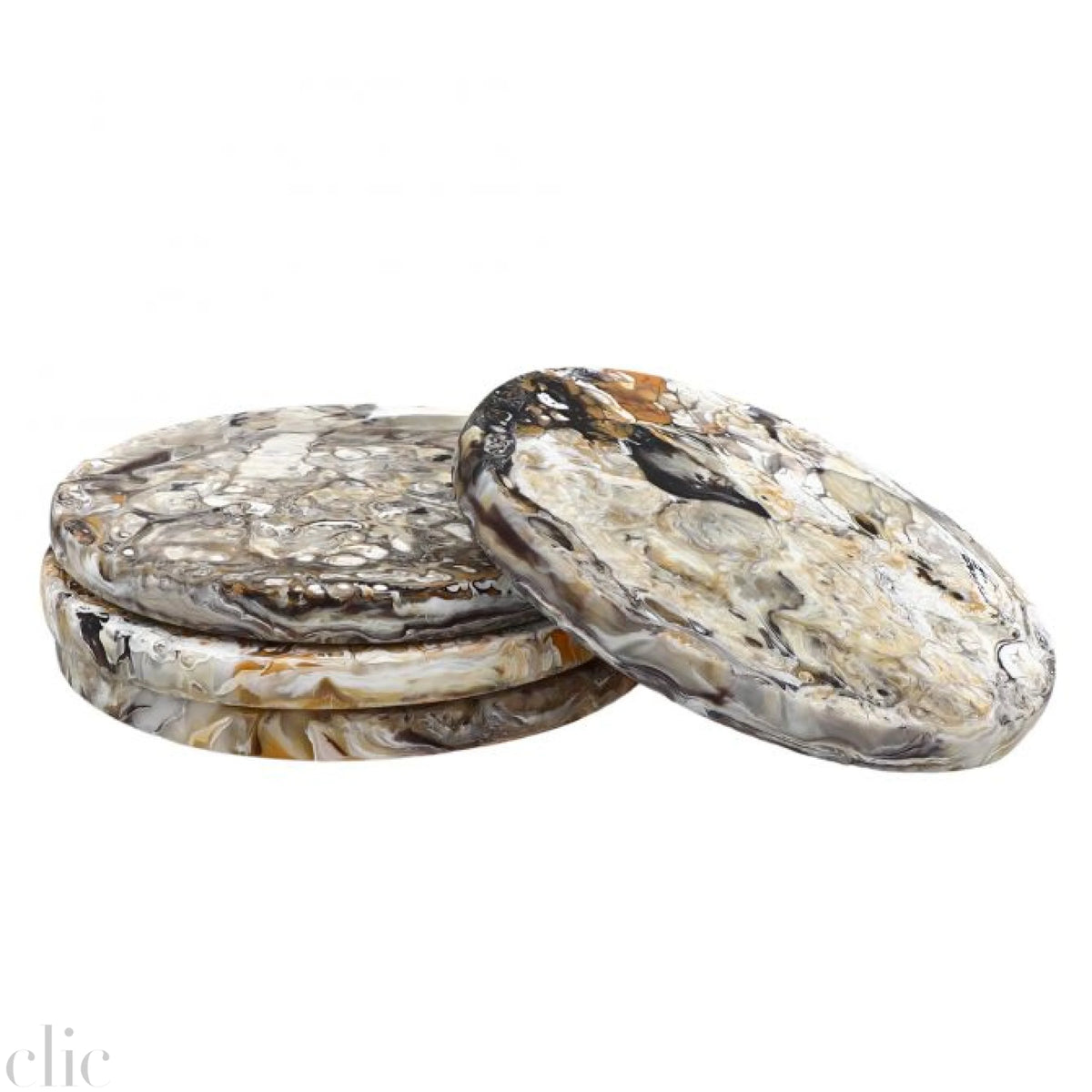 Set of 4 Coasters in Mocha Swirl, from Nashi Home
