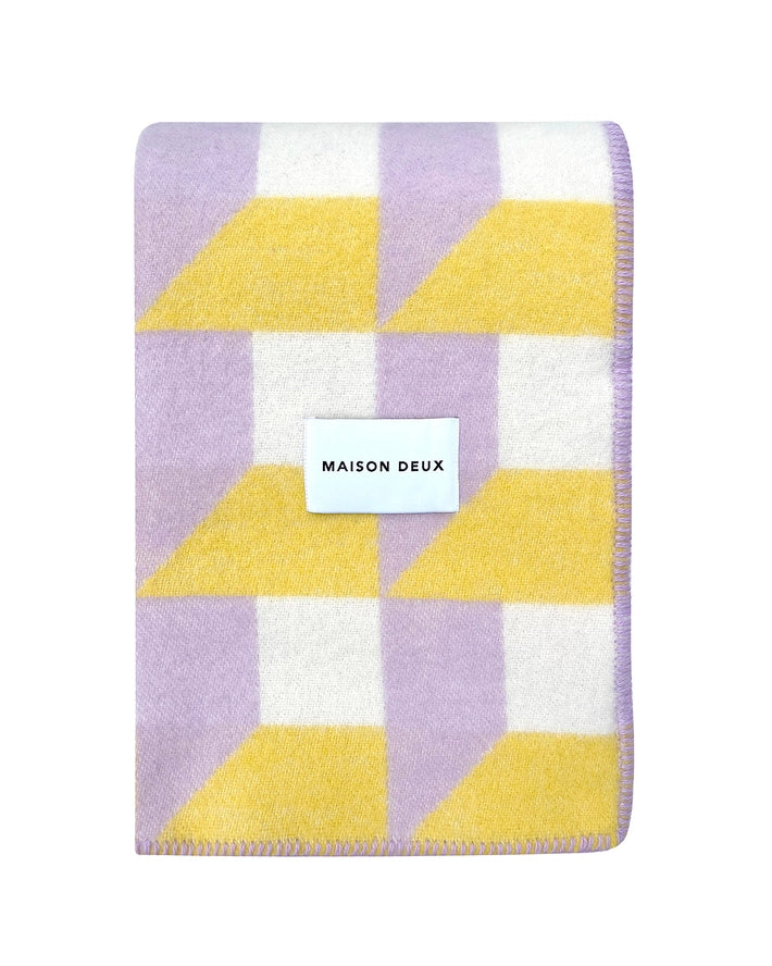 Cubics Blanket in Lilac and Sun, from Maison Deux