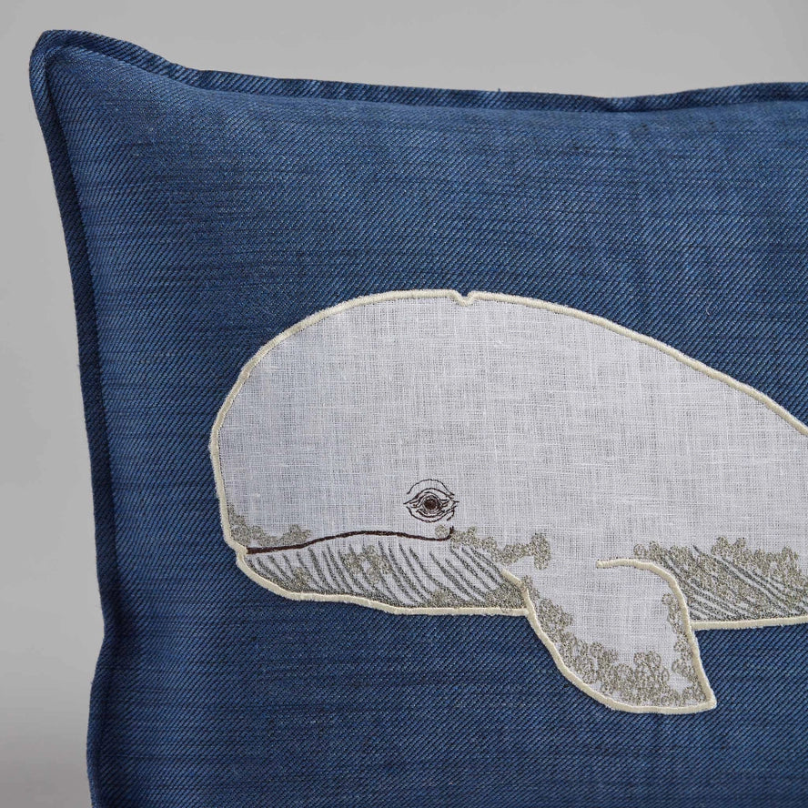 Whale Appliqué Pillow, from Coral & Tusk