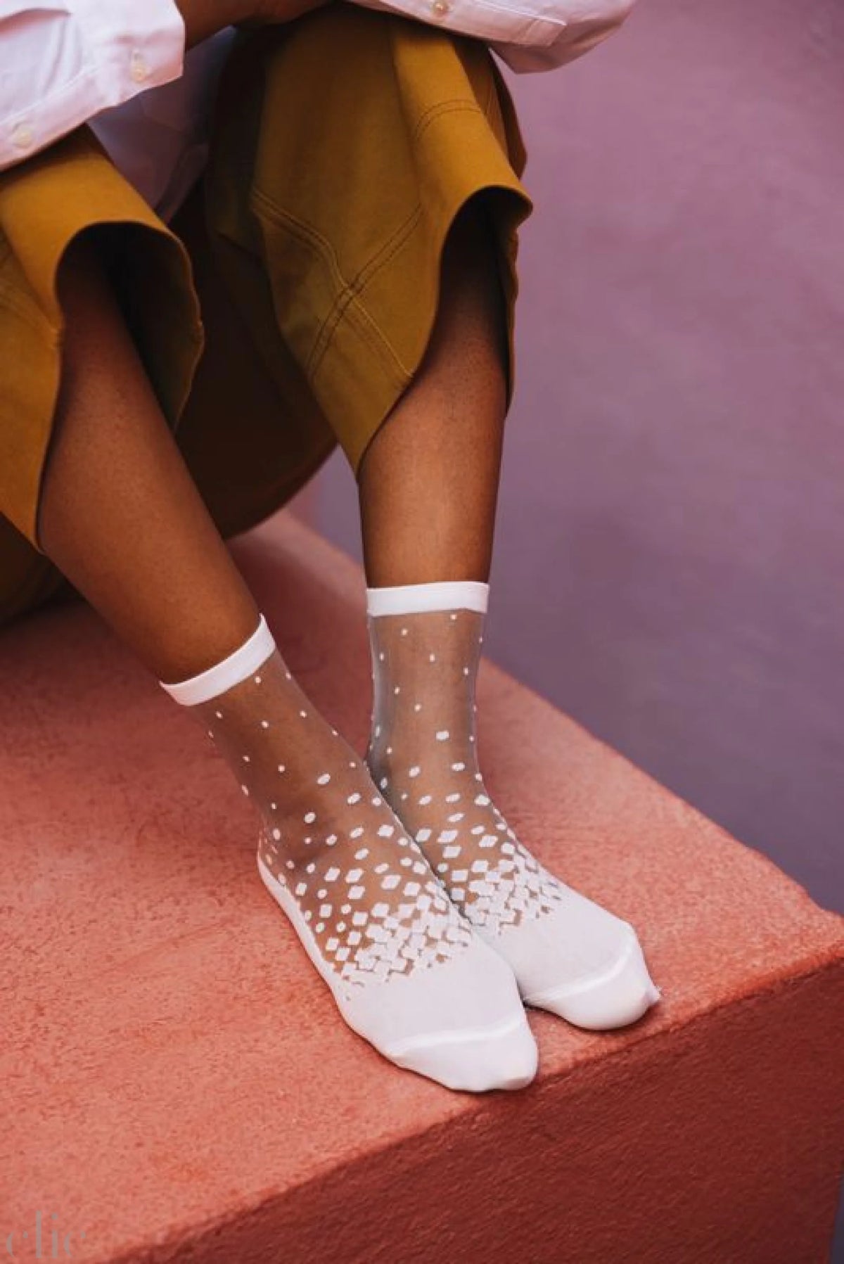 Nakameguro socks in White, from Atelier St Eustache