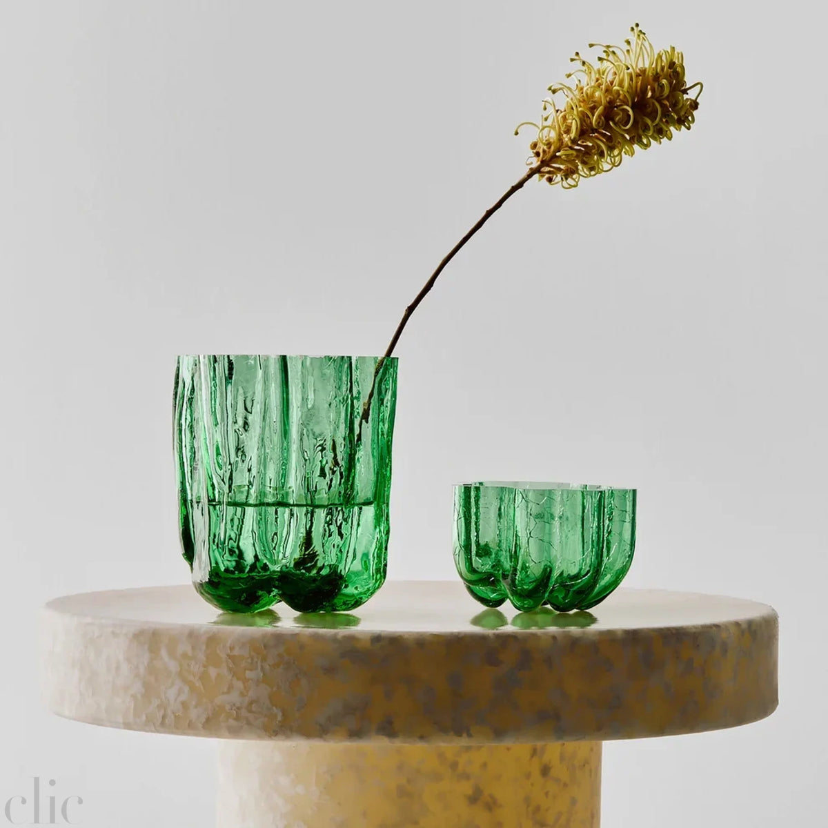 Crackle Vase in Green