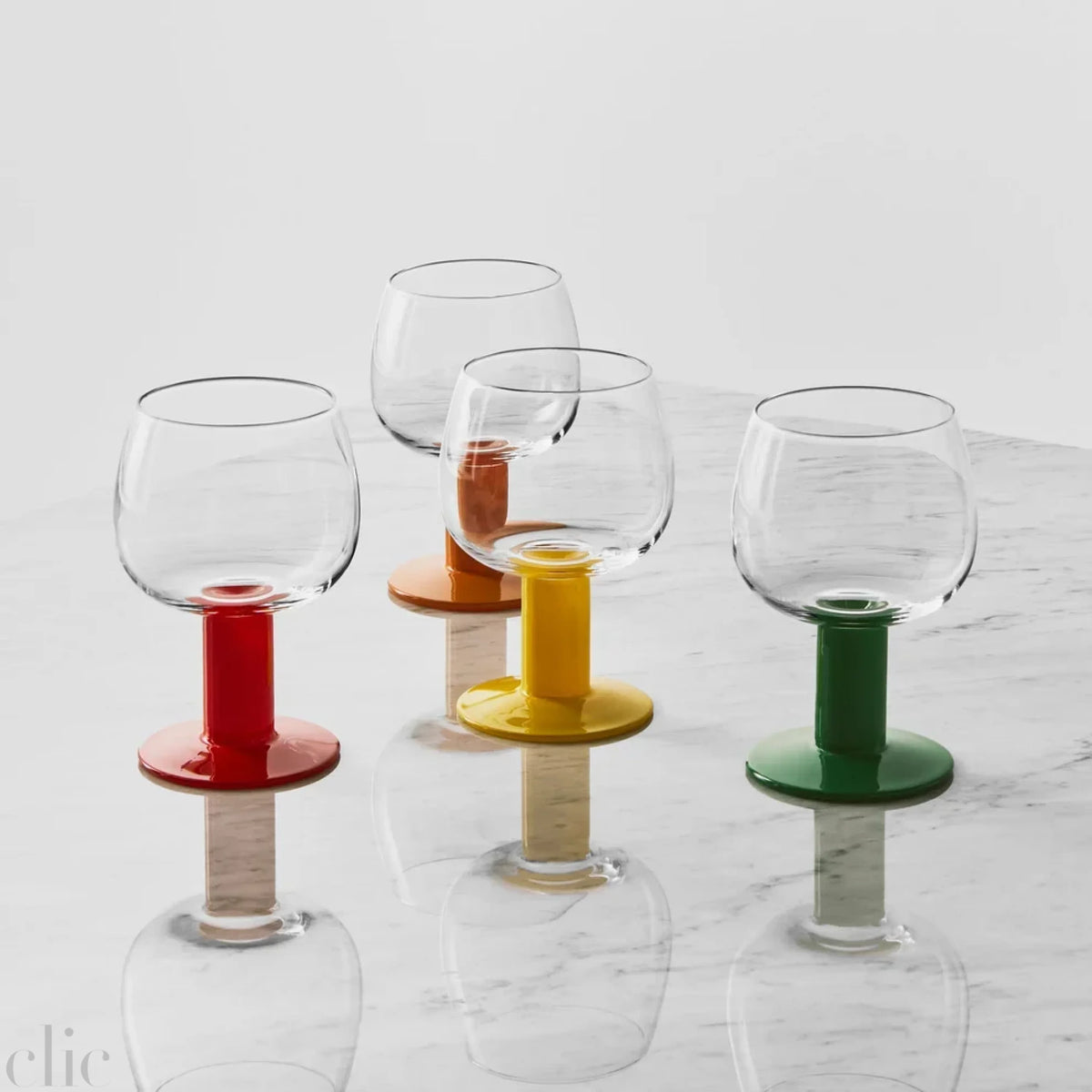 Set of 4 Glass Set in Mix Colors