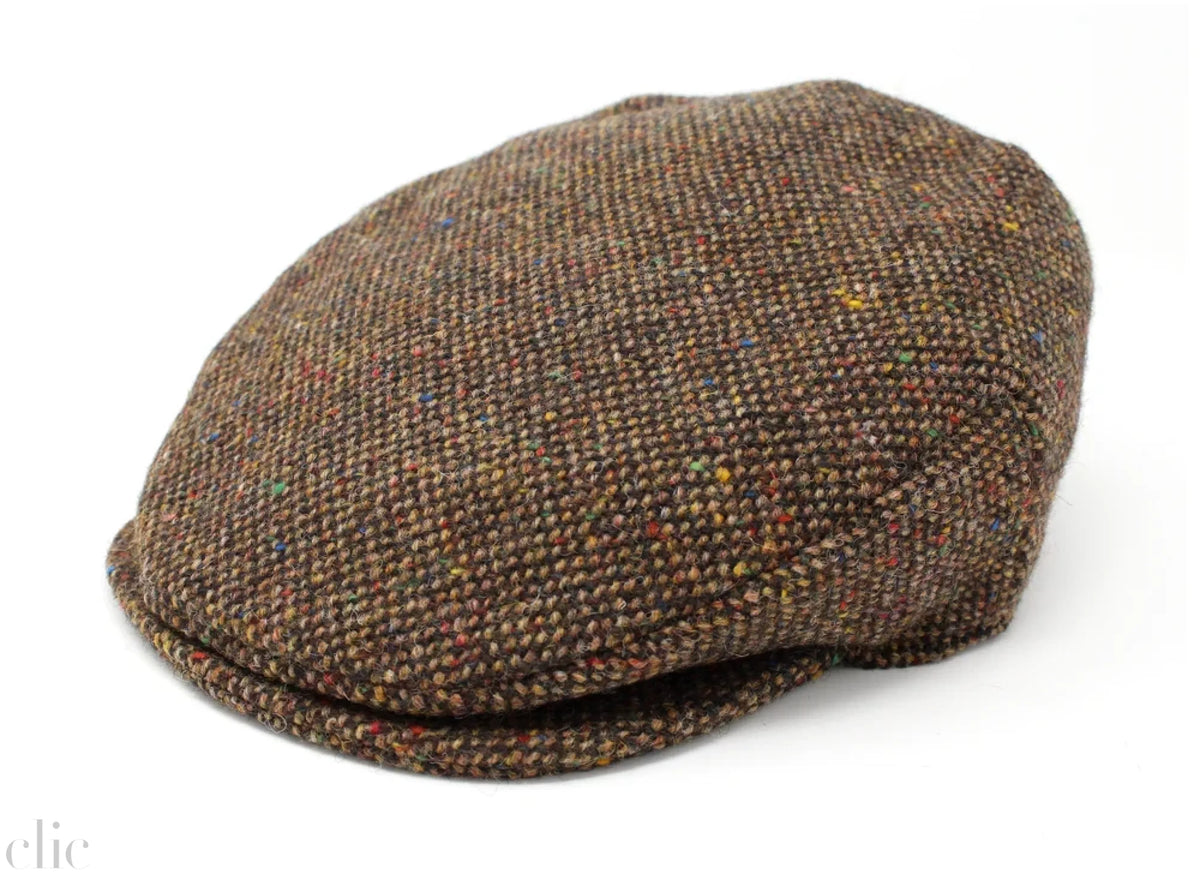 Vintage Tweed Cap in Brown Fleck Salt and Pepper, from Hanna Hats