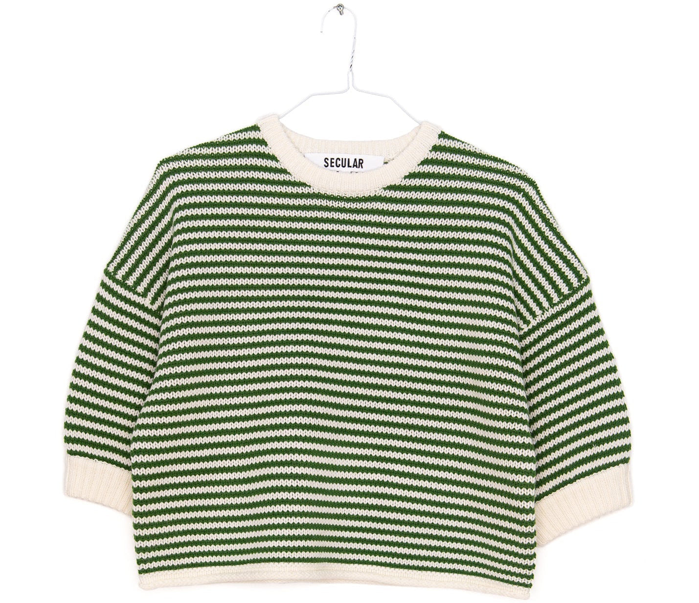 Stripe Sweater in Green and Ivory, from Secular