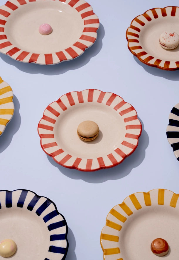 Ceramic Stripe Dinner Plate, from Casa Amarosa
