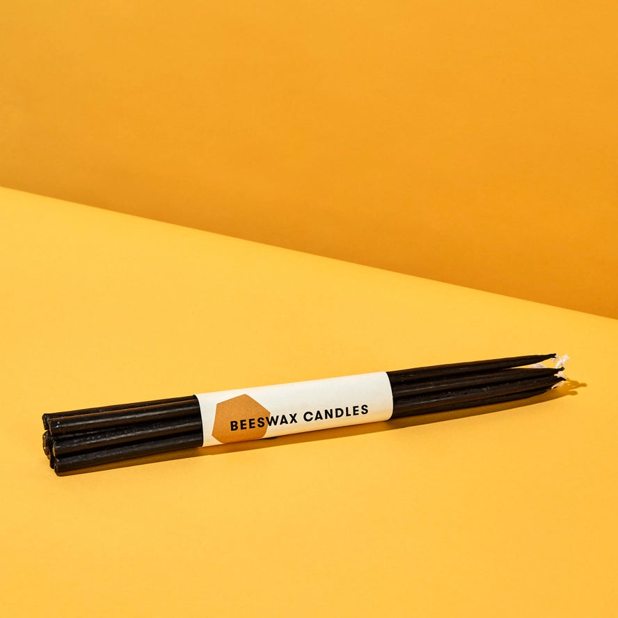 Beeswax Candles Pack of 7 in Black, from 54 Celsius