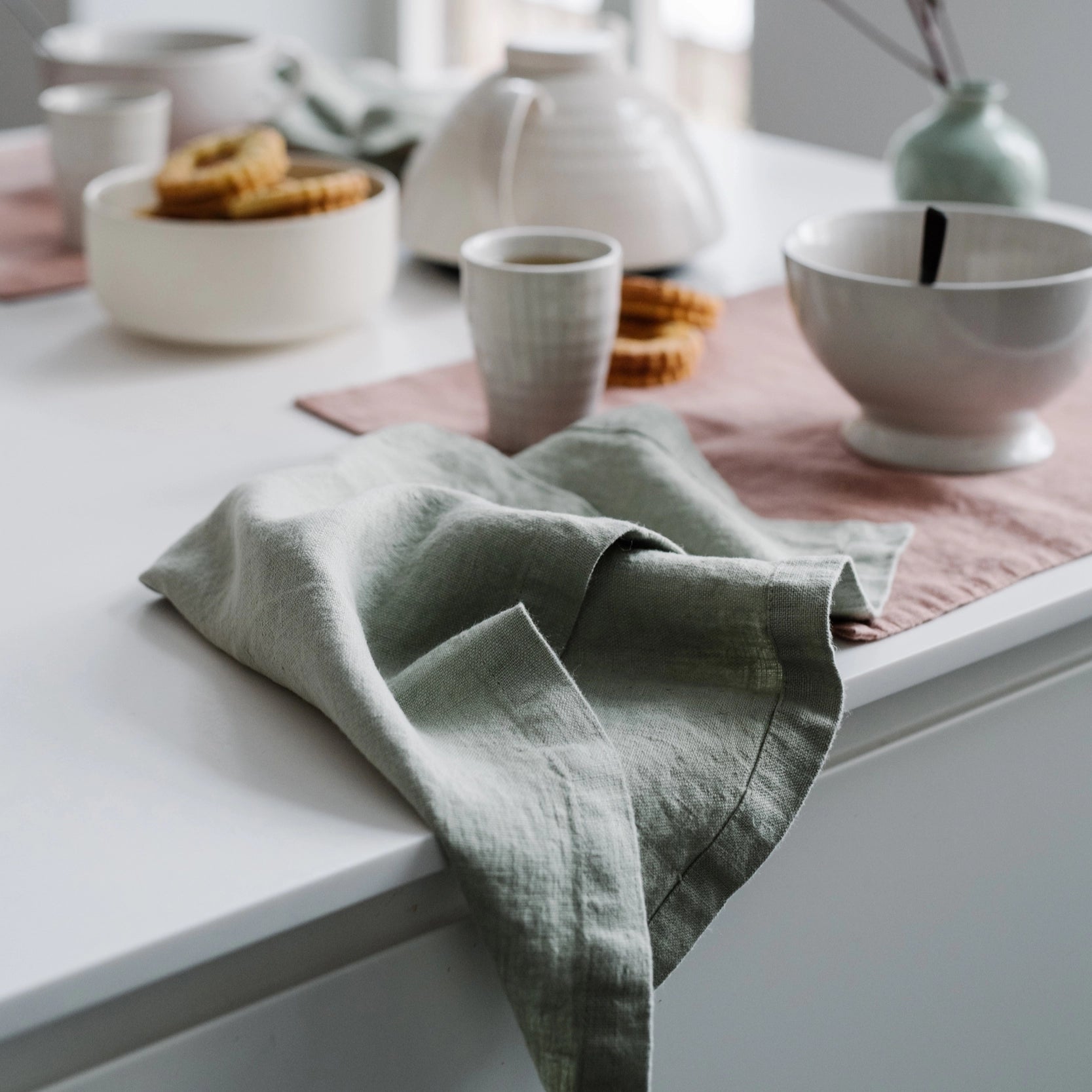 Sage Linen Napkins Set of 2, from Linen Tales