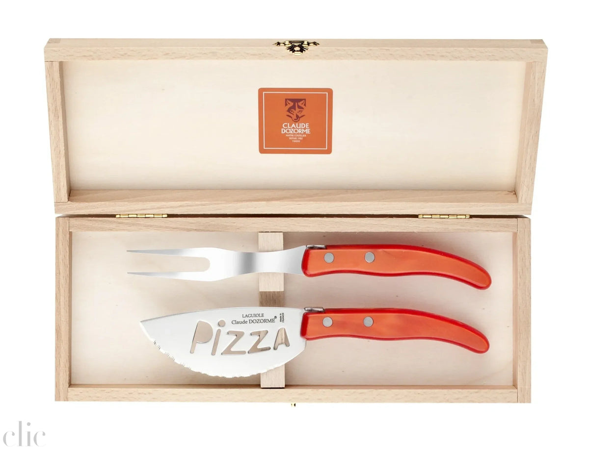Berlingot Pizza Service Set in Red, from Claude Dozorme