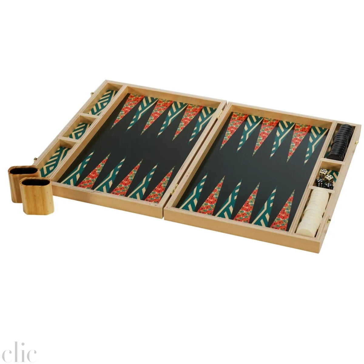 Poppy Red Tabletop Backgammon Set, from Wolfum