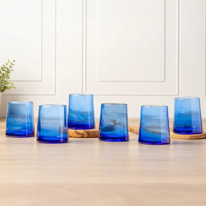Moroccan Cone Glassware in Blue, from Verve Culture