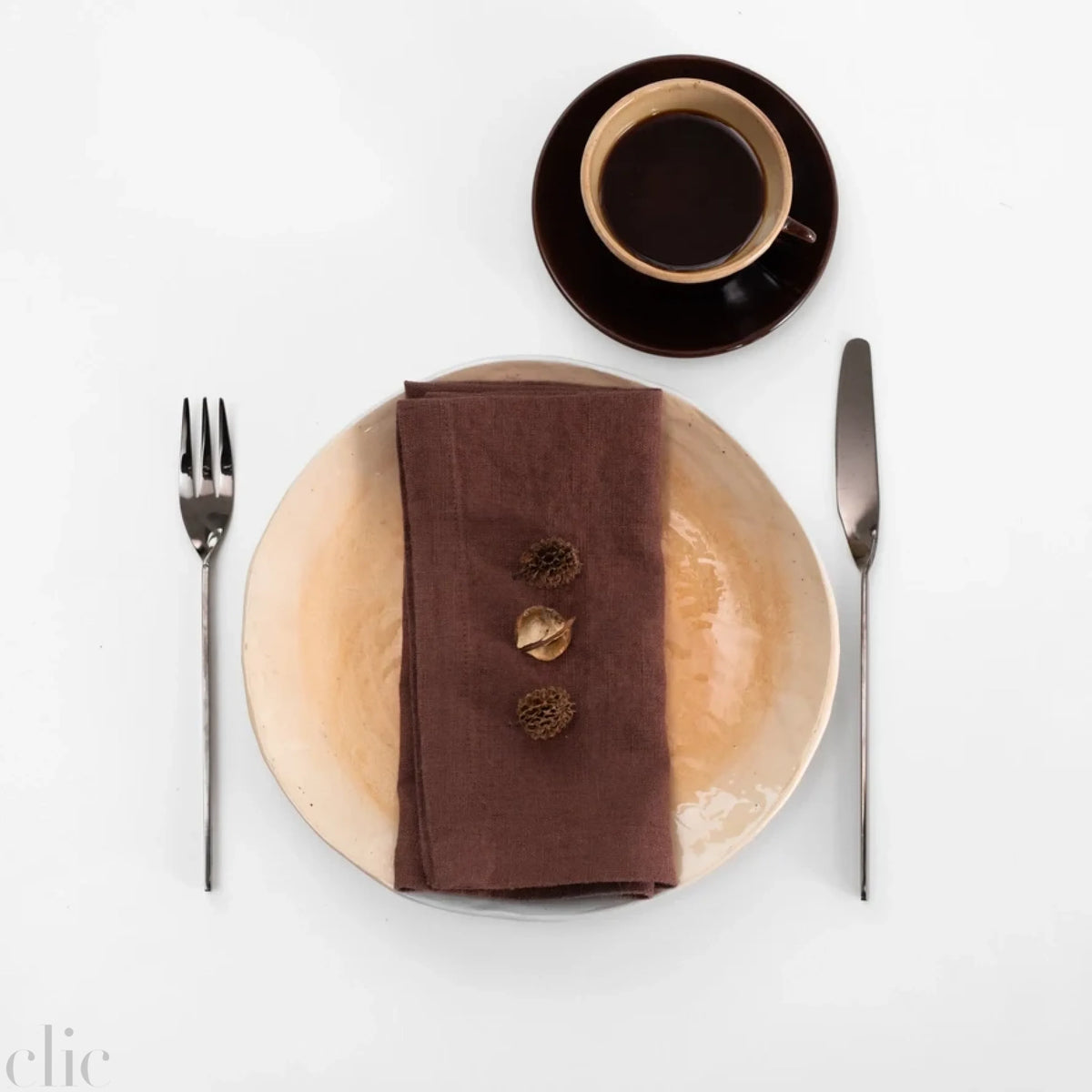 Set of 2 Chocolate Linen Napkins 20x20, from Linen Tales