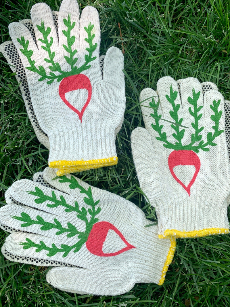 Radish Gardening Gloves, from My Little Belleville