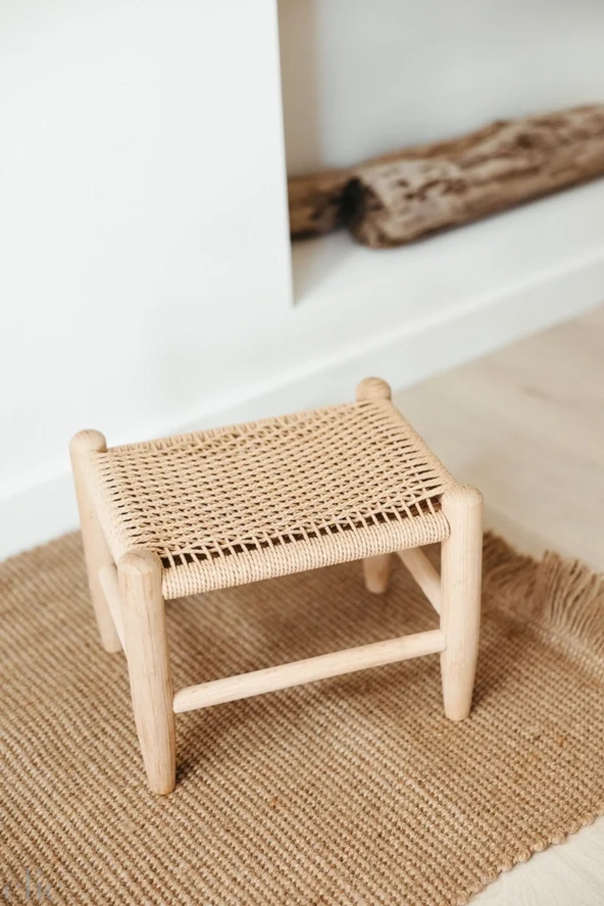 The Danish Cord Footstool in Natural