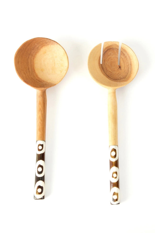 Kenyan Petite Olivewoood Salad Set, from Swahili Aferican Modern