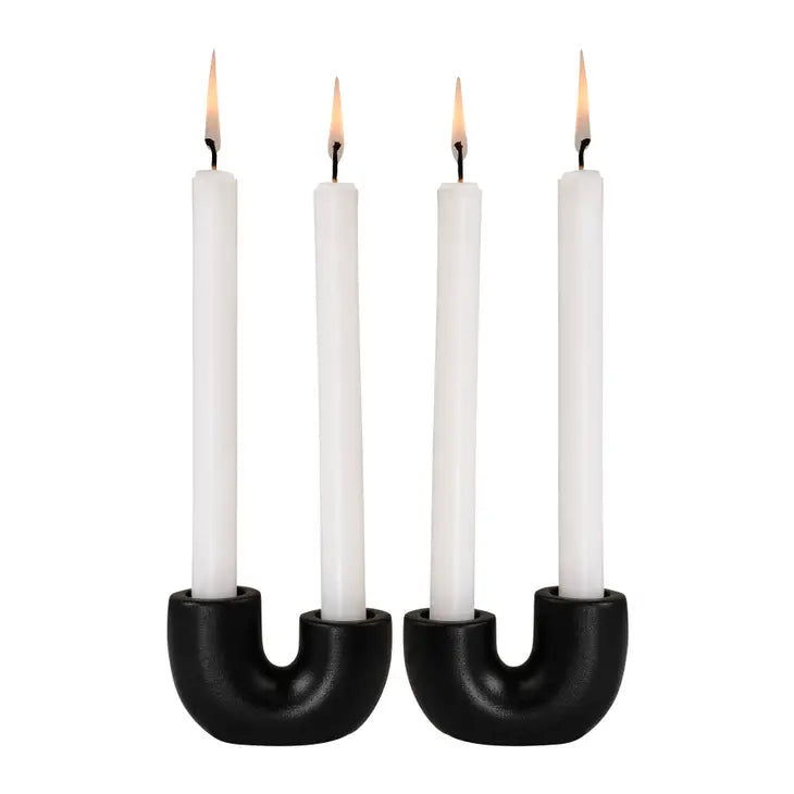 Nordic "U" Shaped Candle Holder in Black, from Casa Amarosa