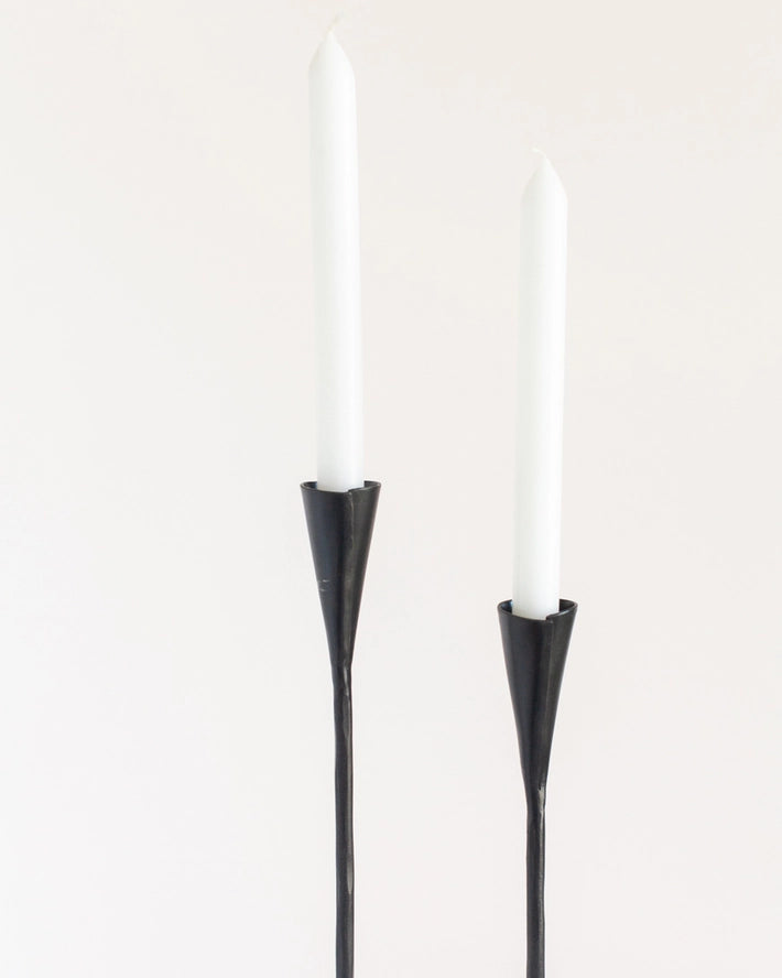 Phoenix Hand Forged Iron Candle Holders in Black, from Creative Women