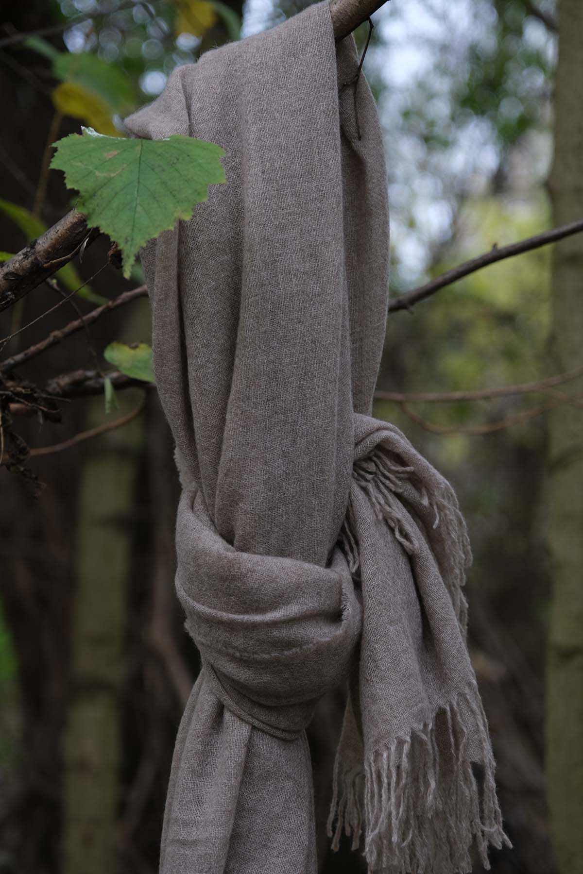 Airy Cashmere Wrap in Beige Taupe, from Oats and Rice