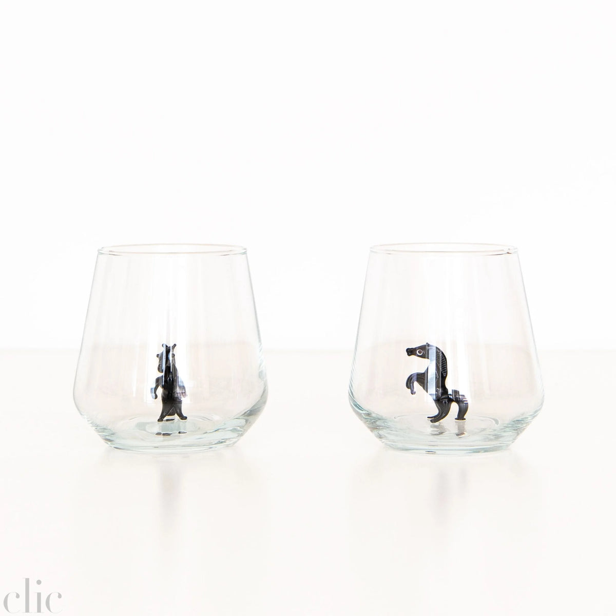Black Horse Drinking Glass