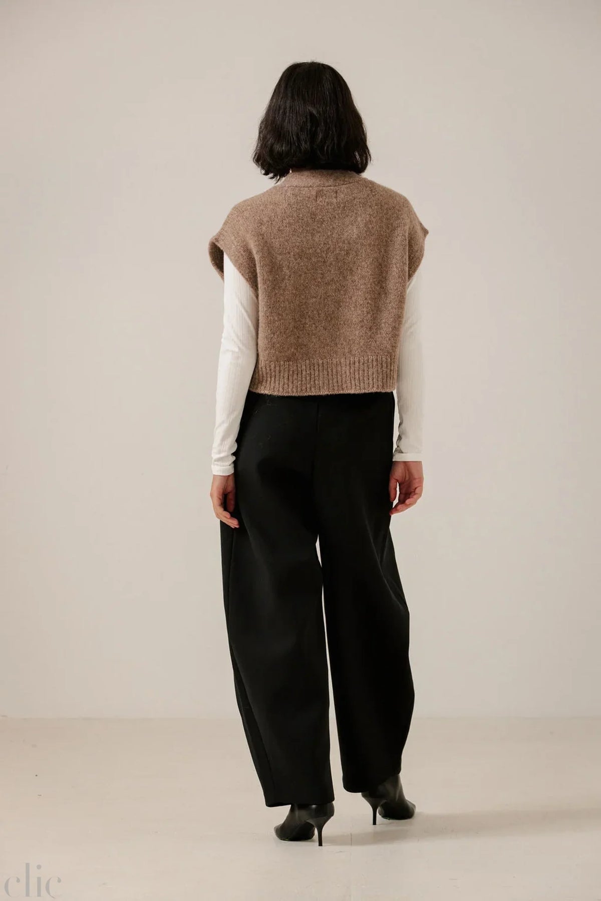 Alpaca Button Down Vest in Fawn, from Bar Knitwear