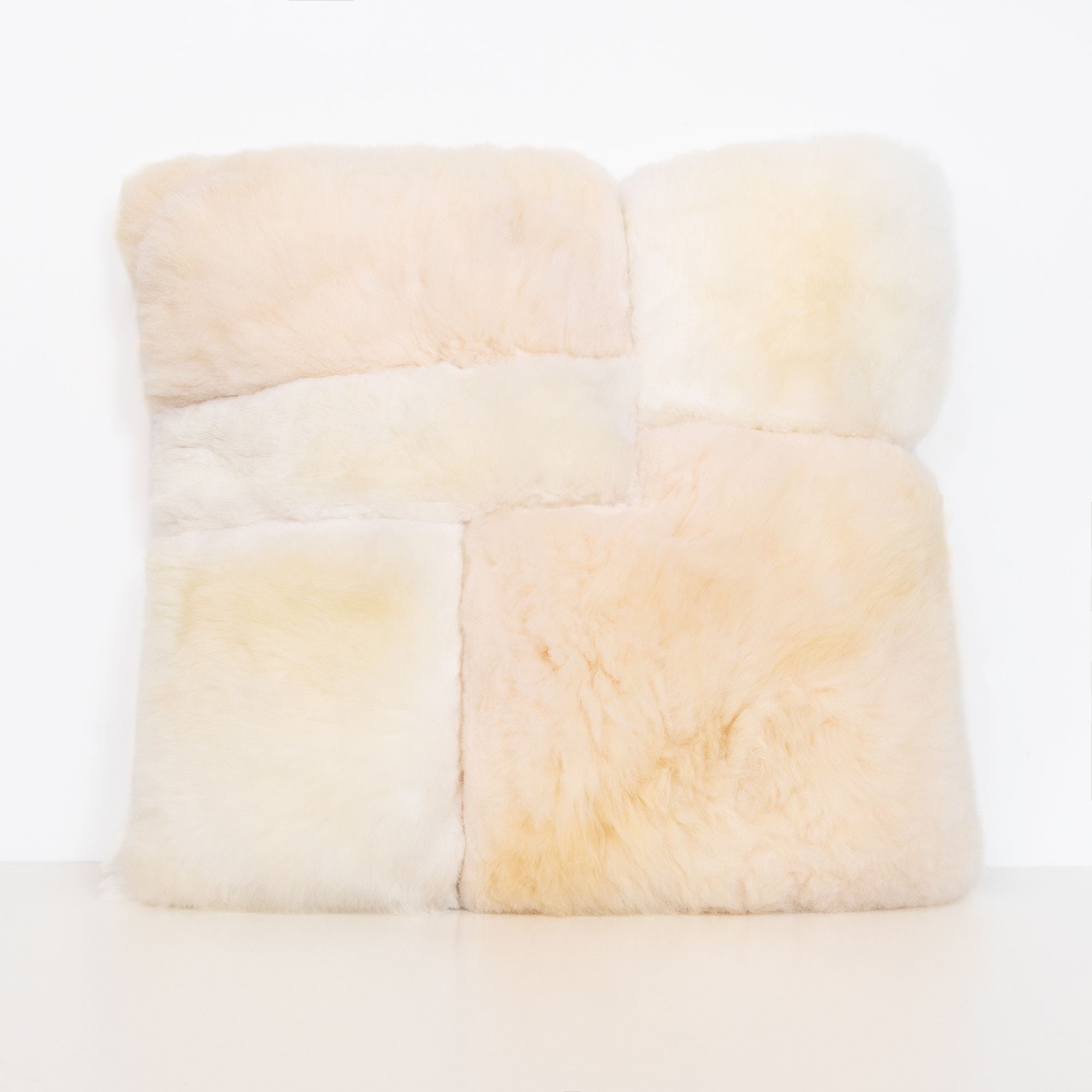 Alpaca Color Block Pillow in Crema, from Intiearth