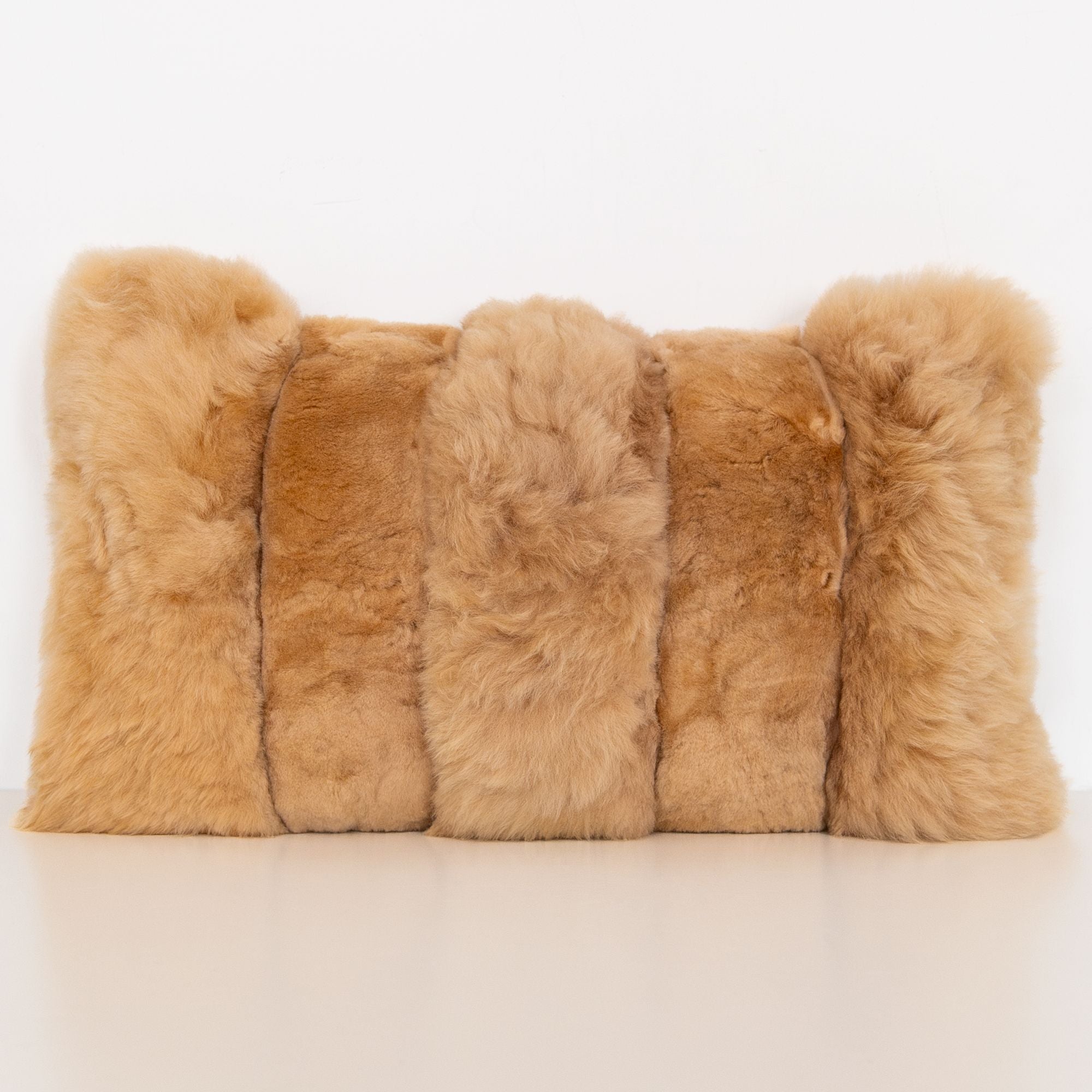 Alpaca Stripe Pillow in Champagne, from Intiearth