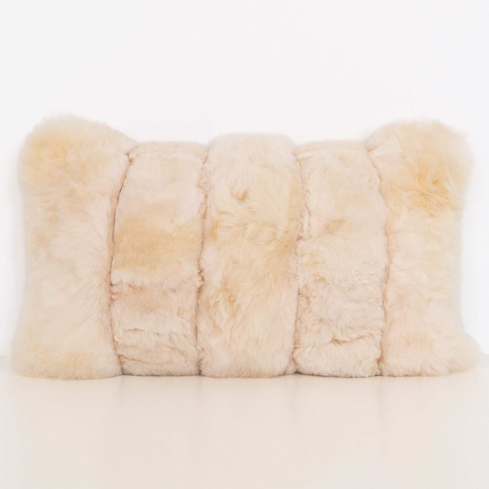 Alpaca Stripe Pillow in Crema, from Intiearth