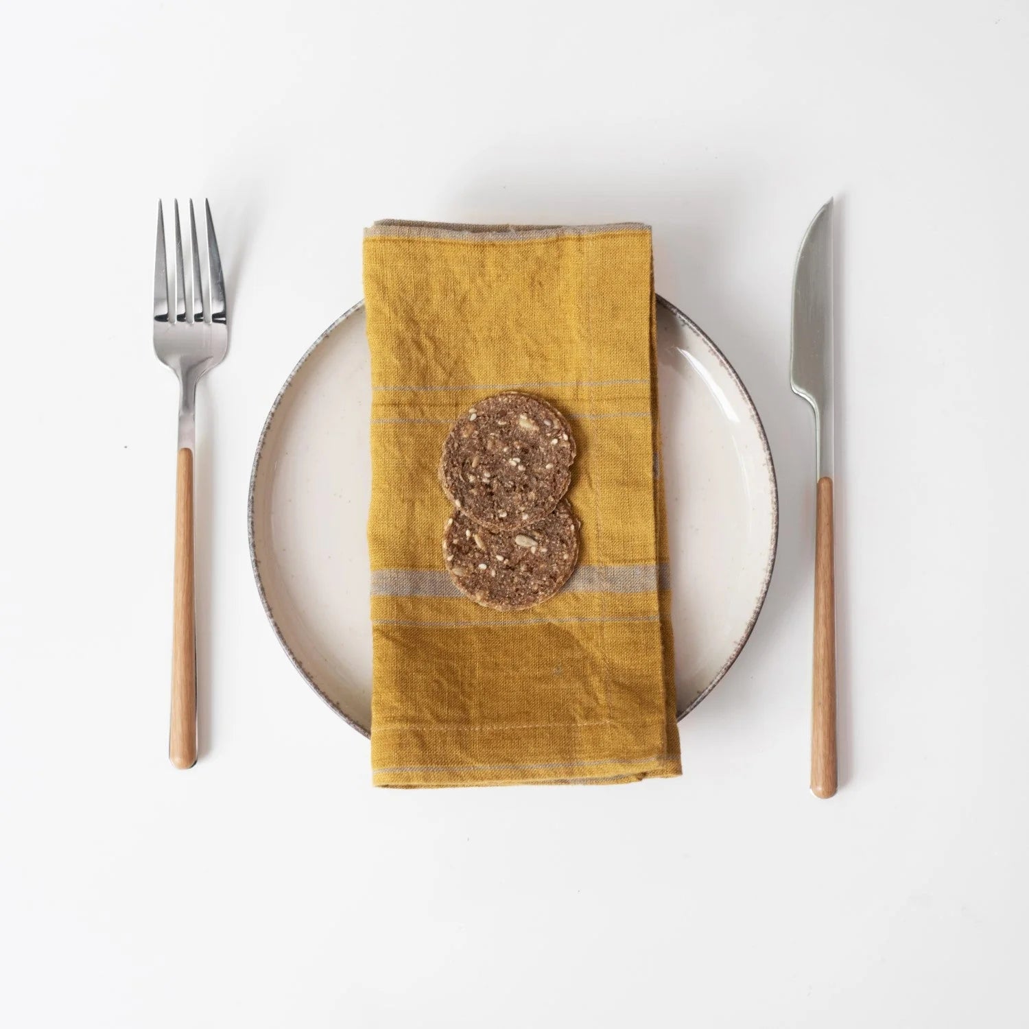 Amber and Bronze Stripe Napkin set of 2, from Linen Tales