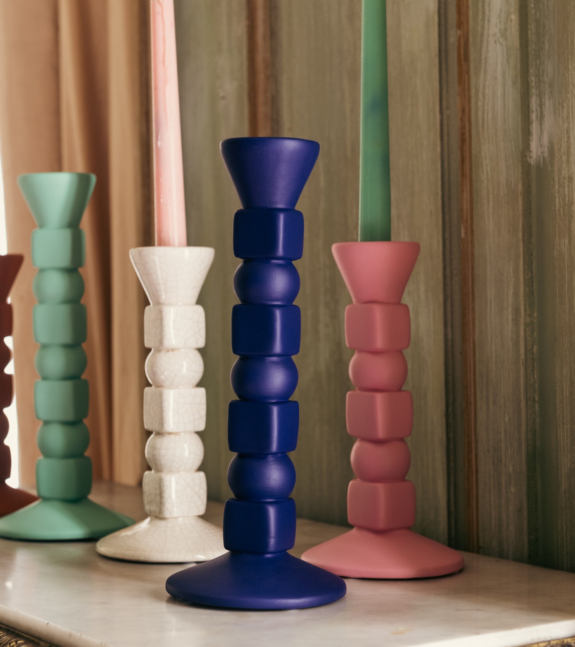 Anna Candleholder in Blue Matt, from The Socialite Family