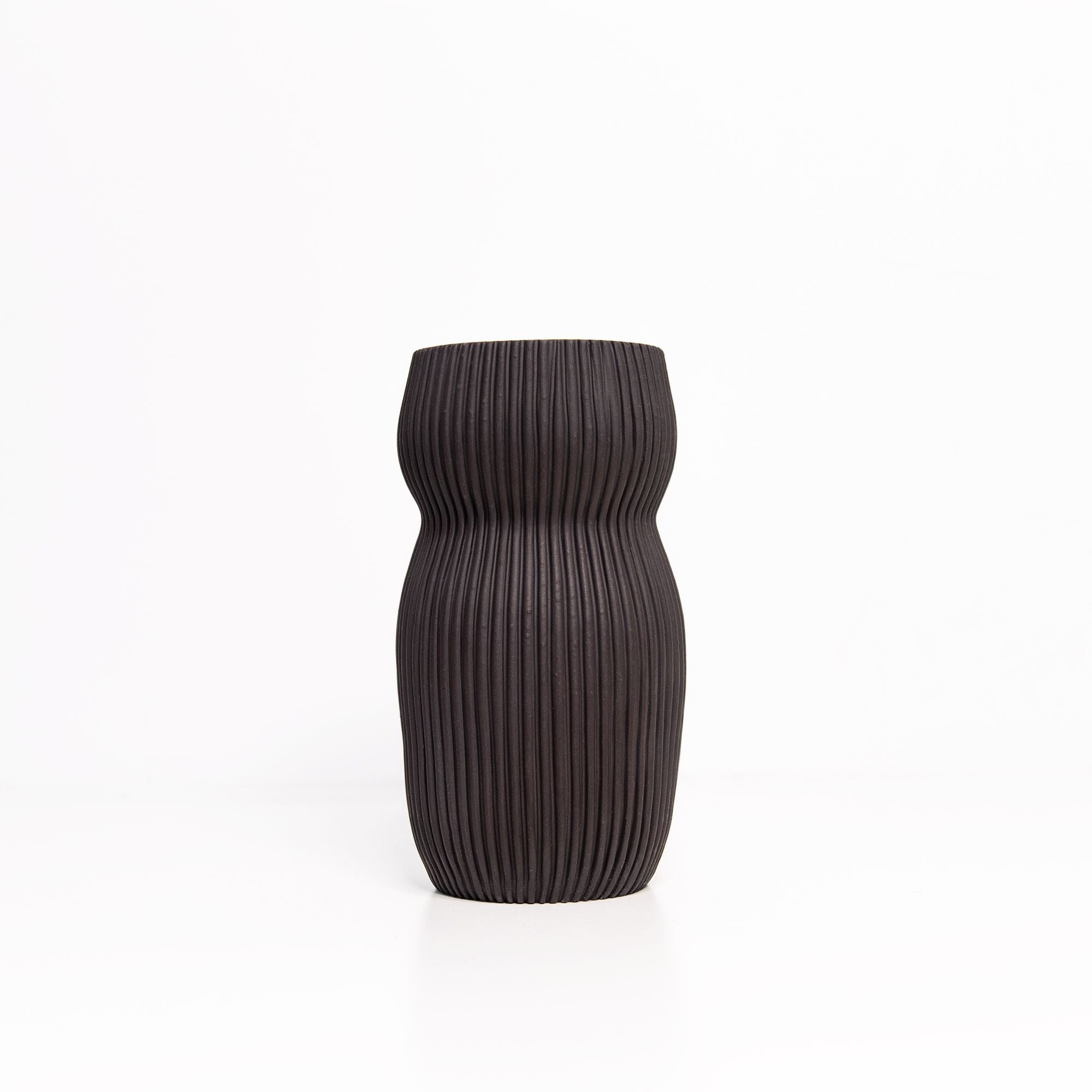 05 Round Curvy Vase in Black, from CYM