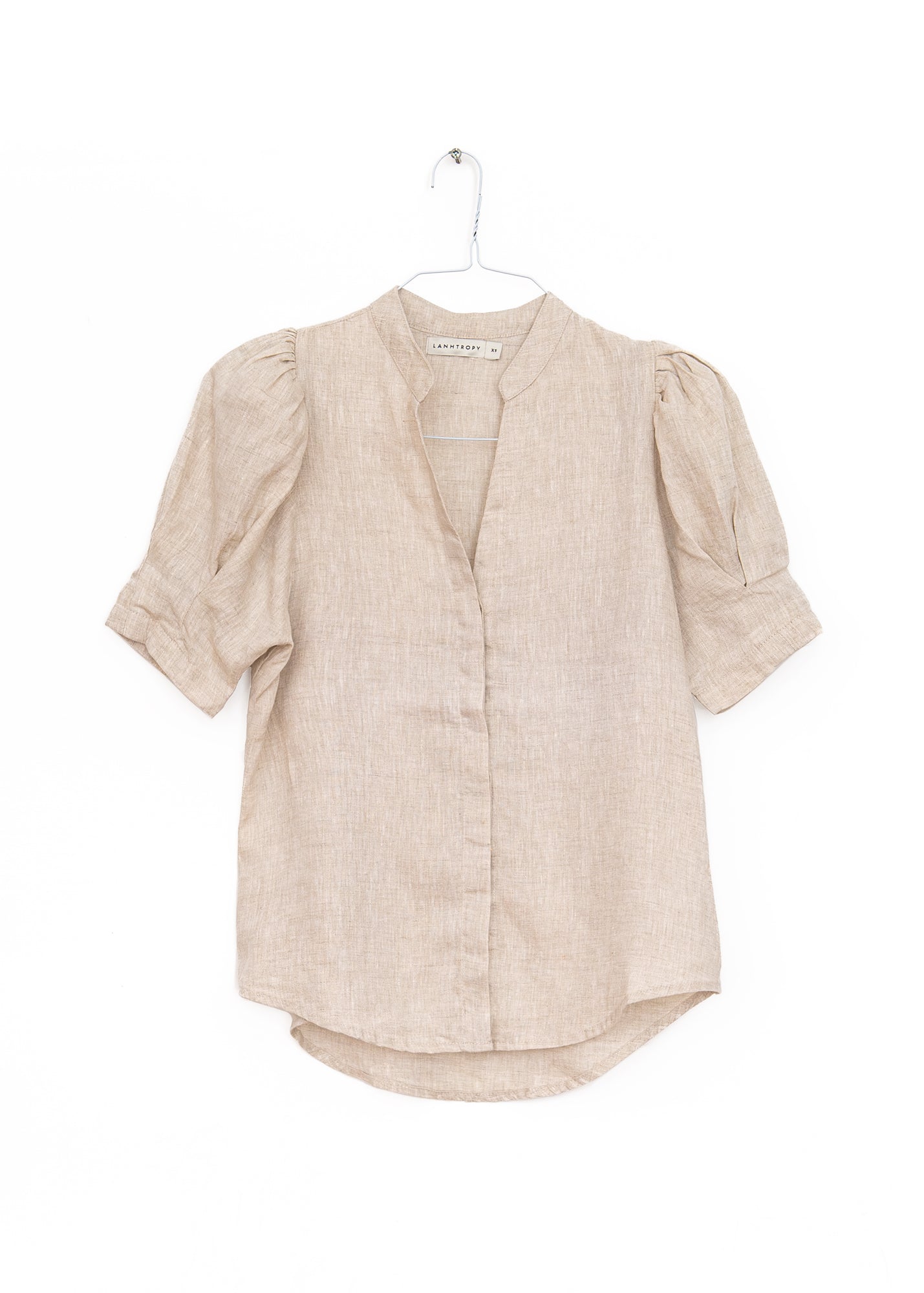 Athina Linen Shirt in Natural, from Lanhtropy