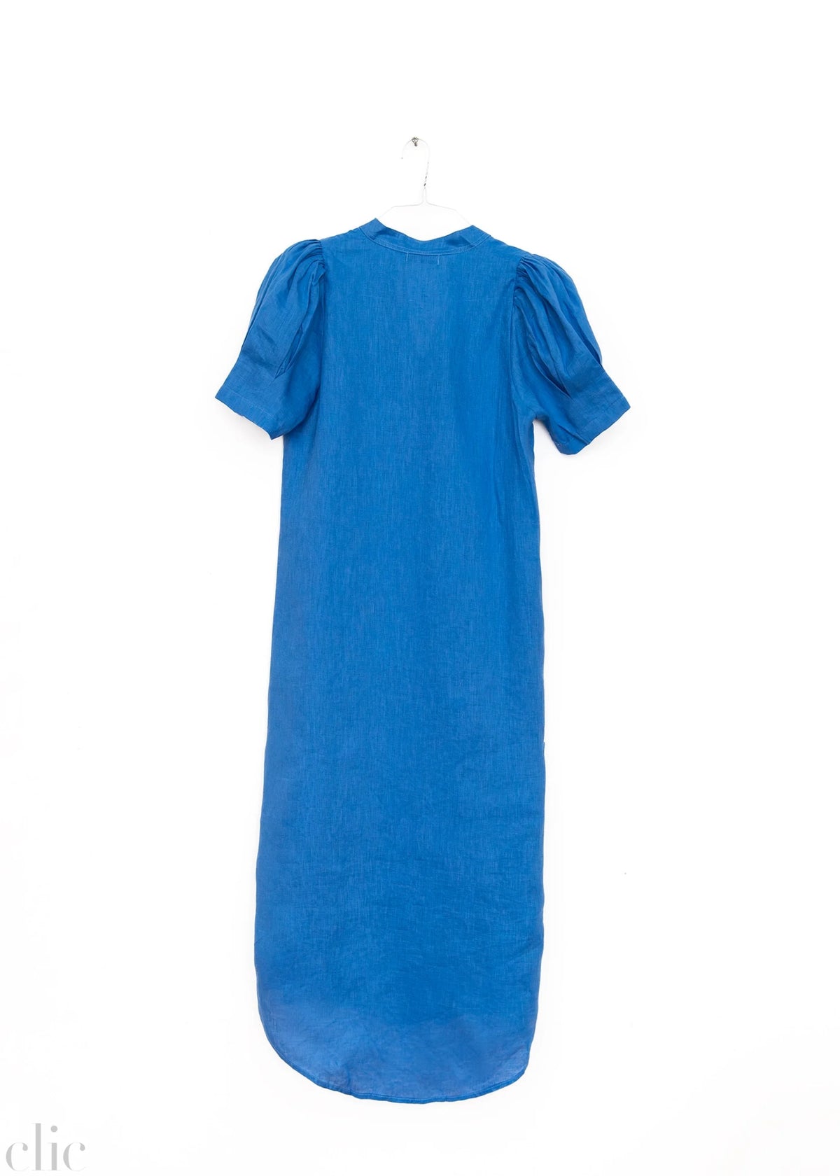 Athina Midi Linen Dress in Lanh Blue, from Lanhtropy