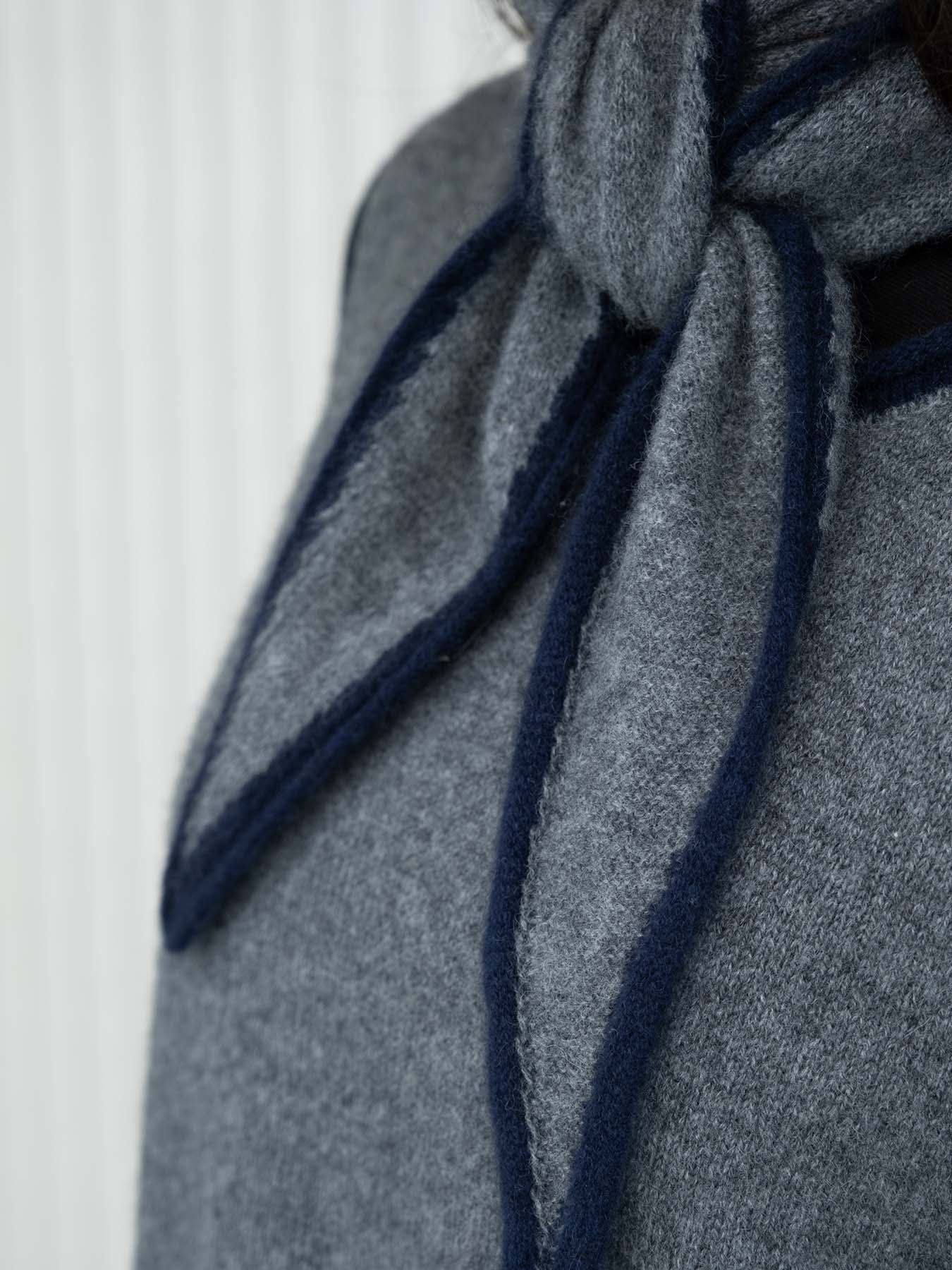 Austen Spindle-shaped Knitted Cashmere Scarf Grey, from Oats and Rice