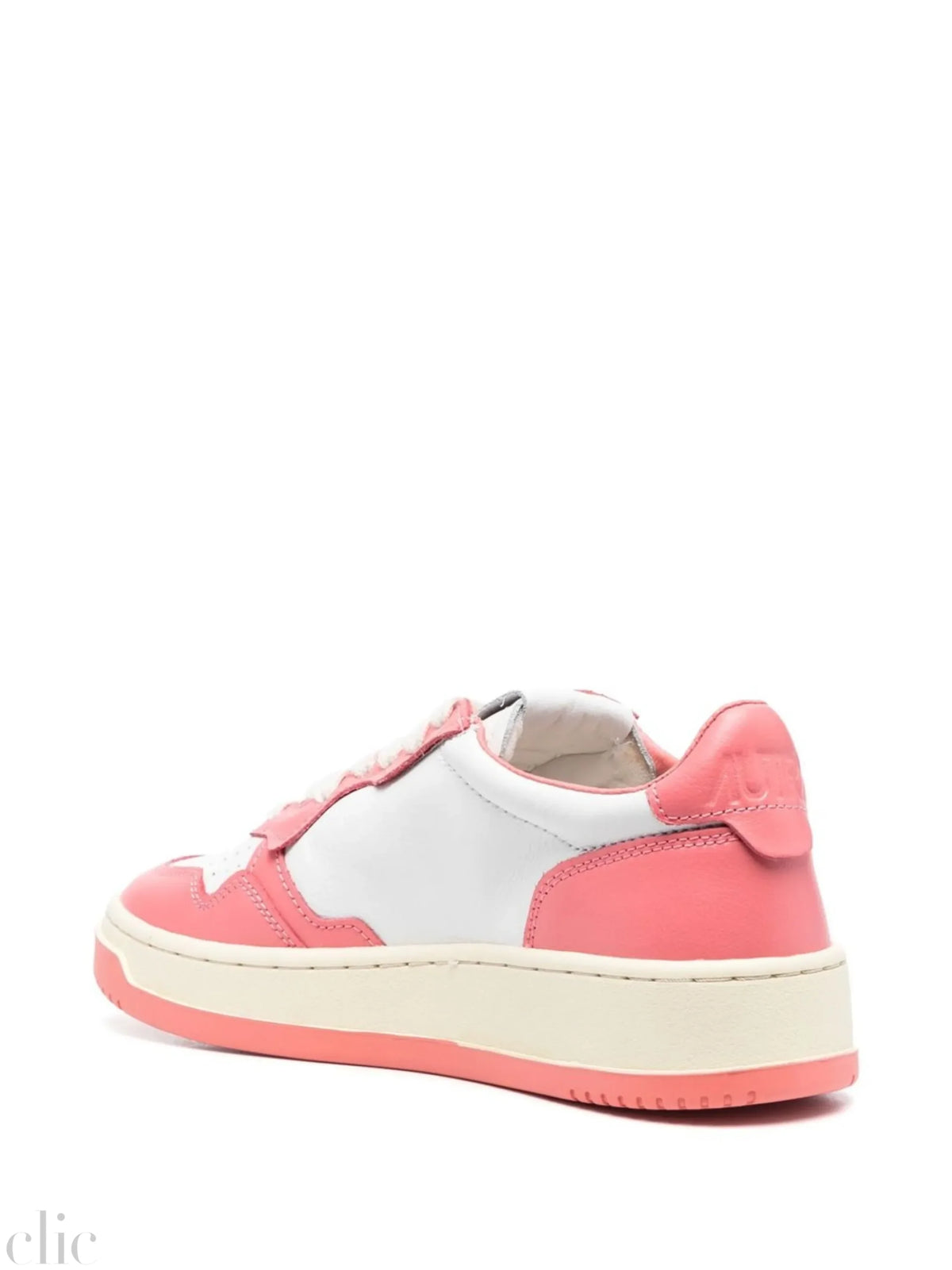 Medalist Leather Low-Top Sneakers in White & Rose, from Autry