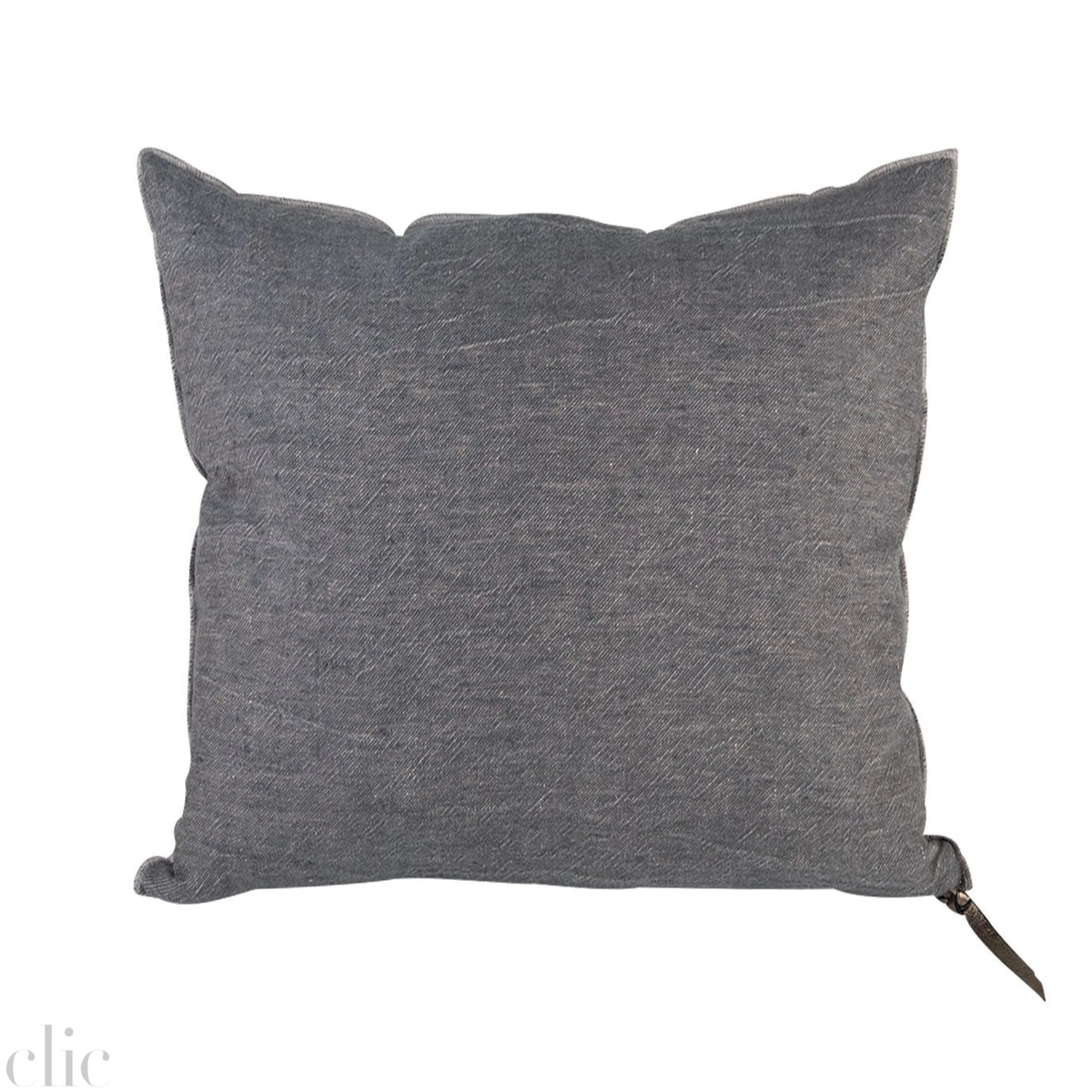 Crumpled Washed Linen Pillow 26x26 in Ardoise, from Maison De Vacances