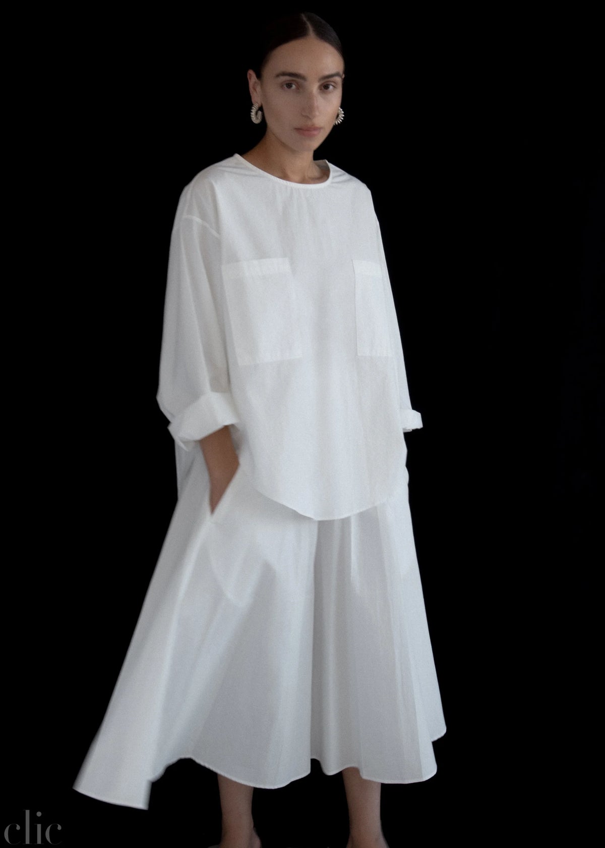 Relaxed Circle Skirt in Off White, from Modern Weaving