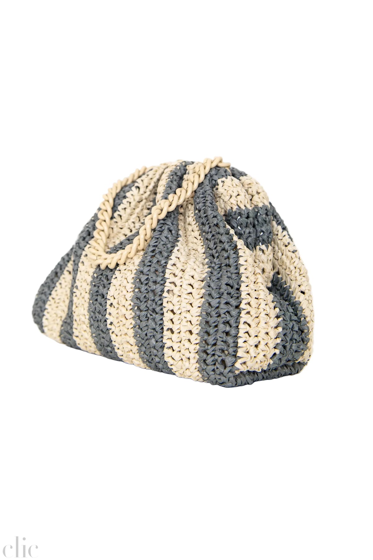 Mini Game Crochet Clutch in Grey, from Maria La Rosa