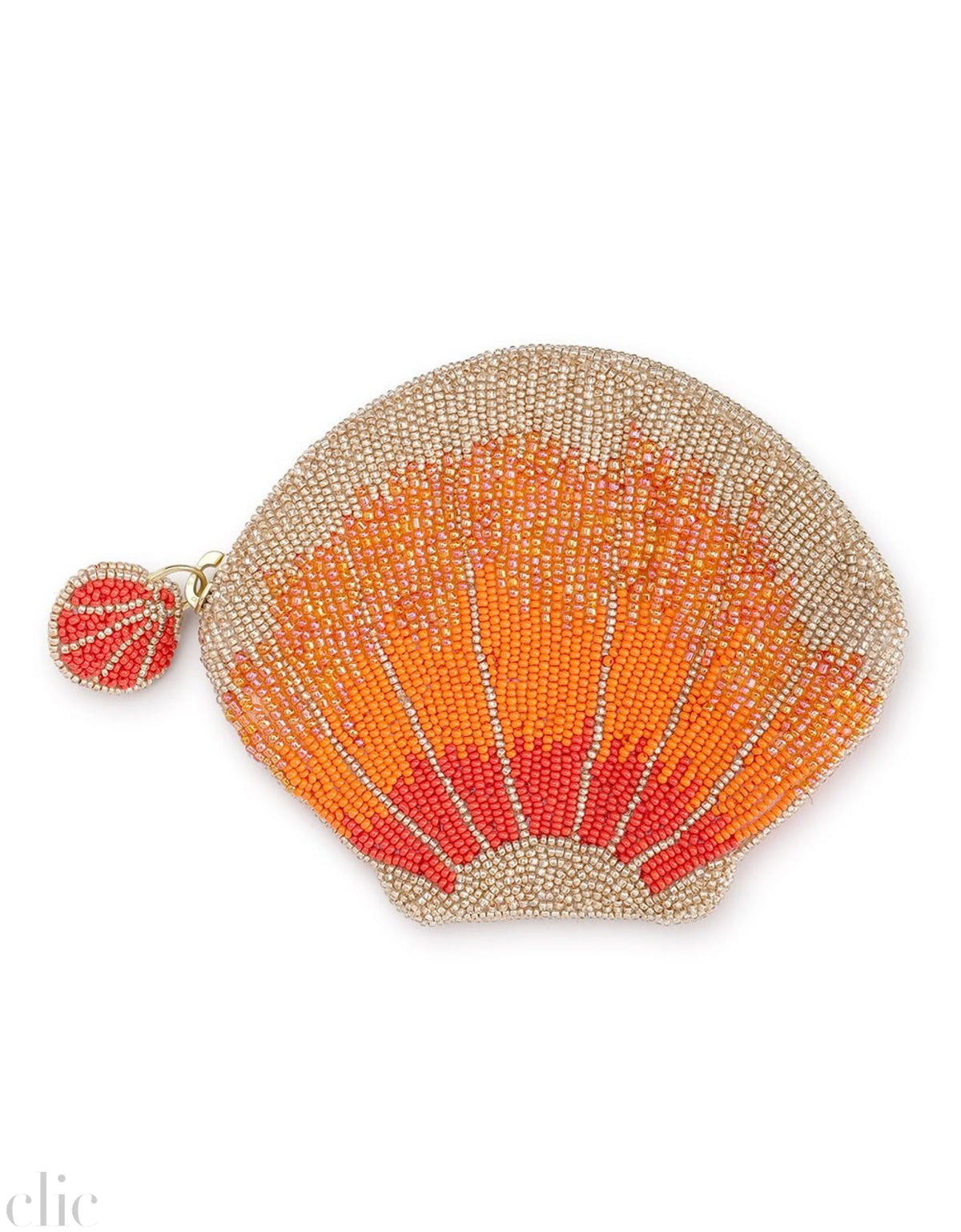 Shell Coin Purse in Coral, from Olivia Dar
