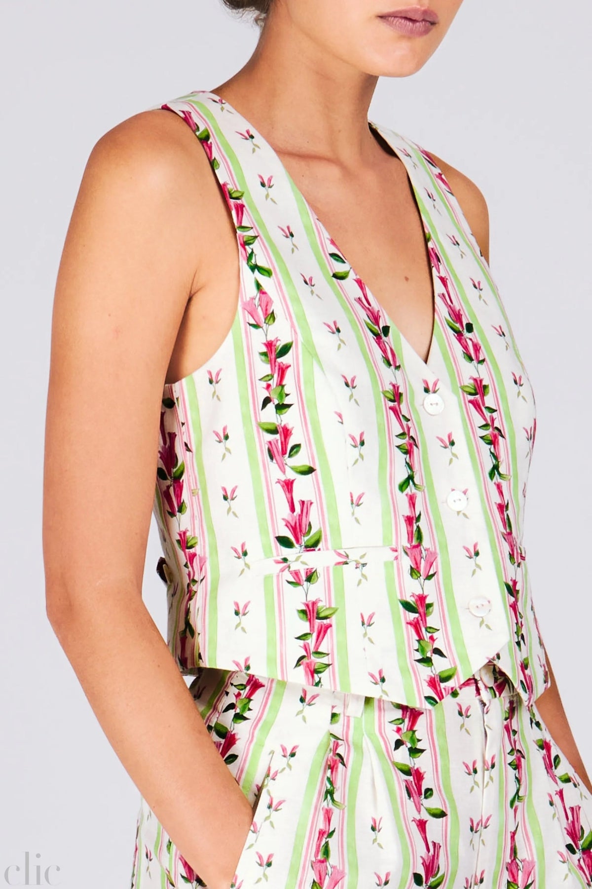 Barry Vest in Bellflower Stripe, from Rachel Antonoff