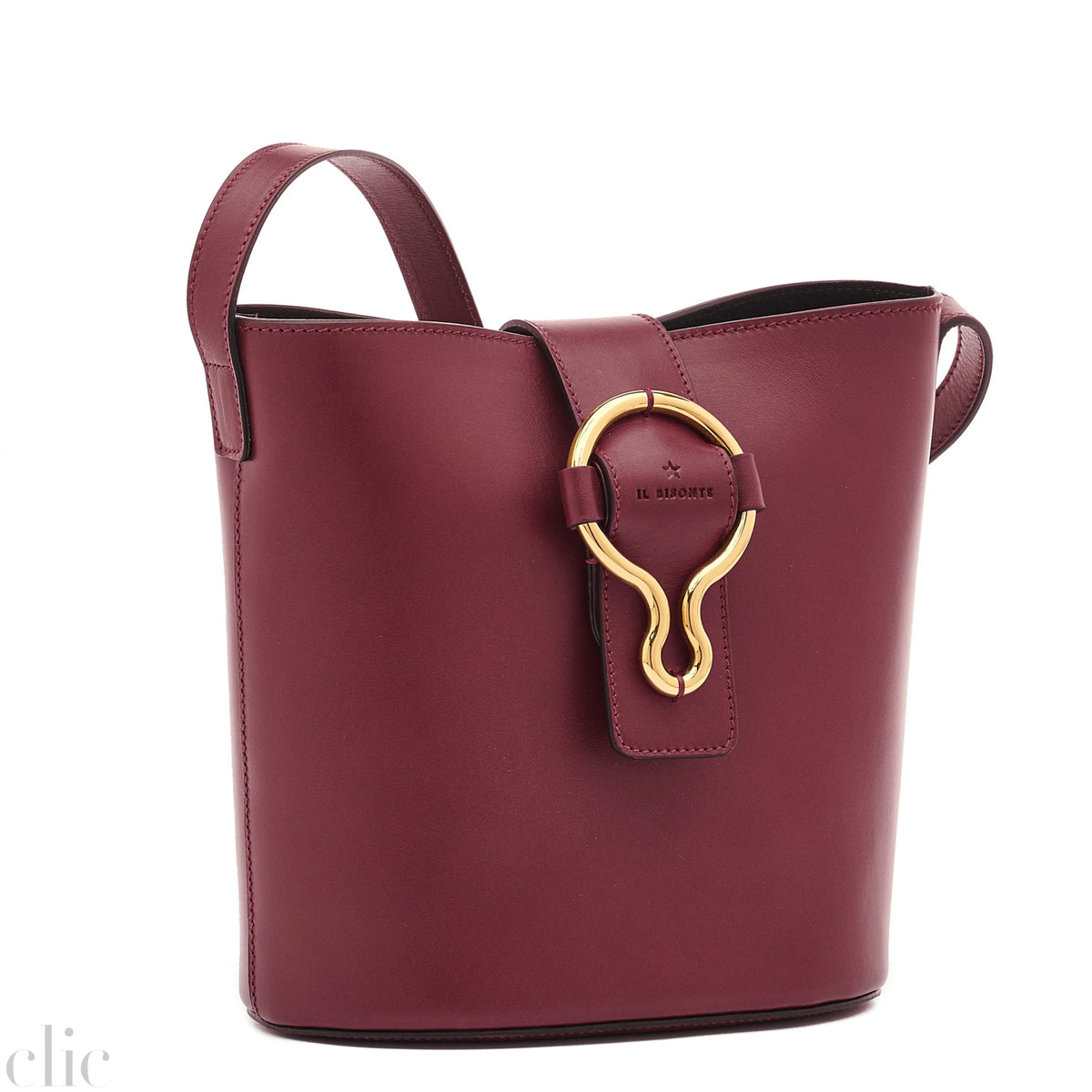 Consuelo Bucket Bag in Black Cherry, from IL Bisonte