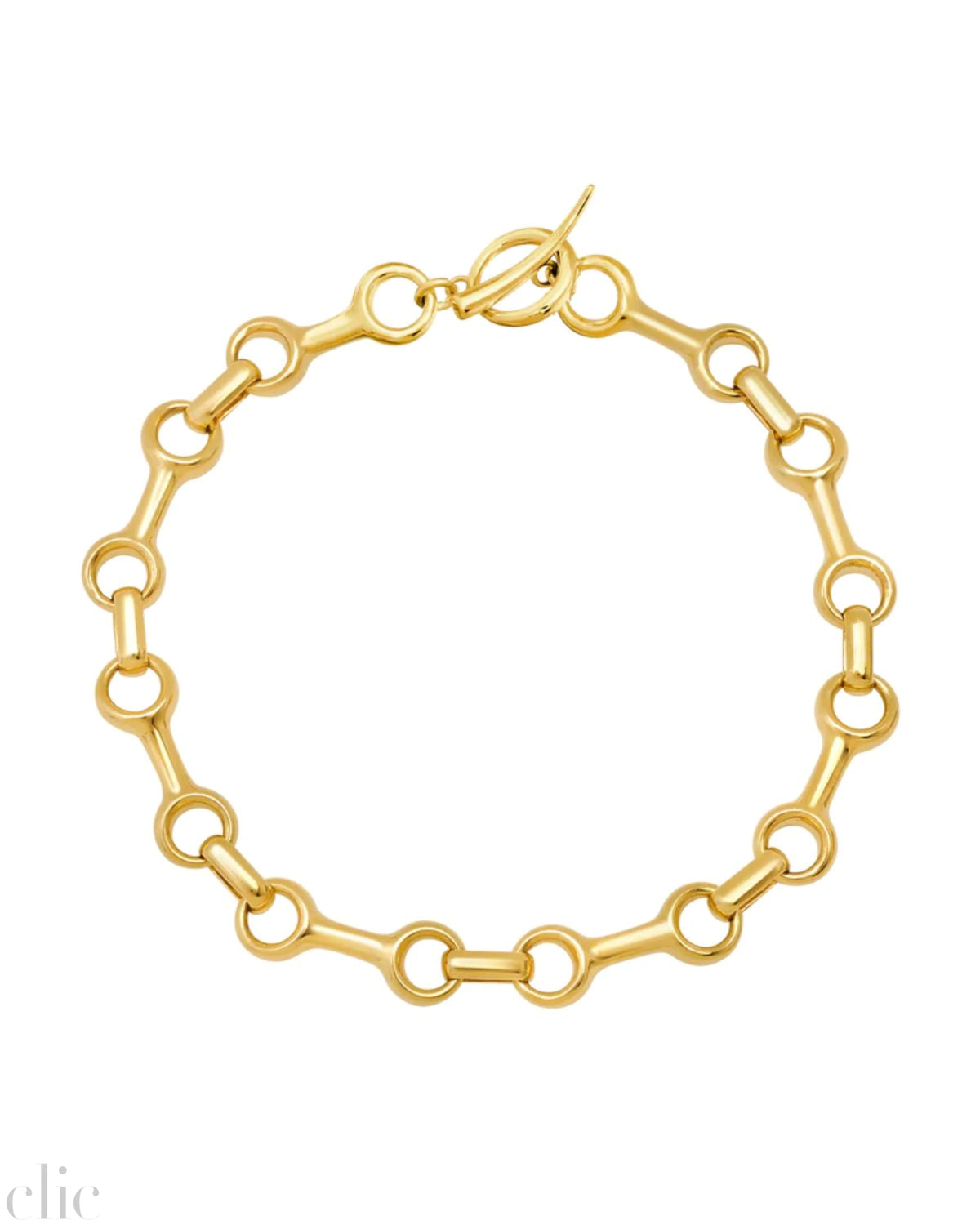 25 MM Double Beam Chain Bracelet with Tusk Clasp in Gold Vermeil, from Gabriela Artigas