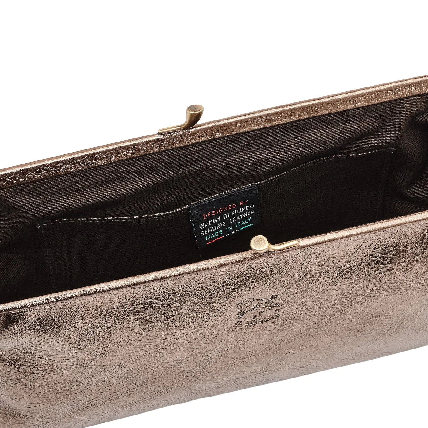 Manuela Clutch in Bronze, from IL Bisonte