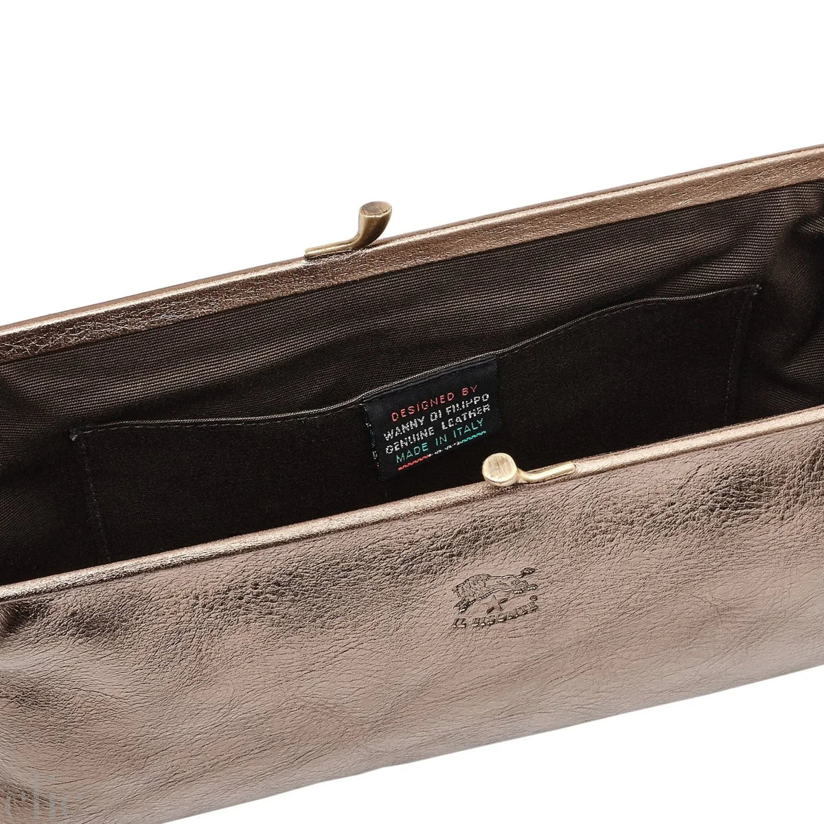 Manuela Clutch in Metallic Bronze, from IL Bisonte
